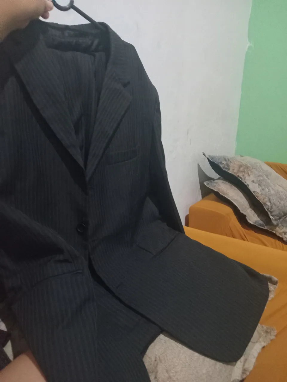 Terno Social Preto com Riscas