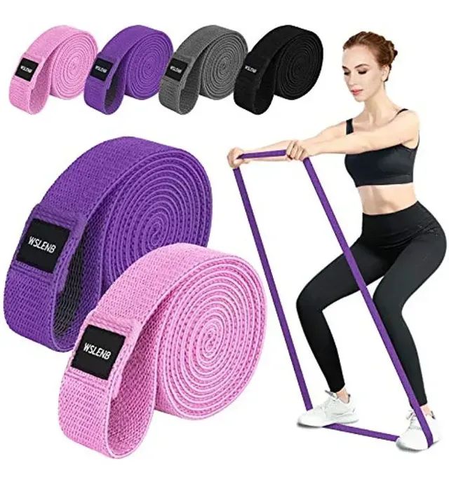 Kit 4 Faixas Elásticas para Exercícios/Peças revestidas com tecido premium/4 intensidades - Foto 2