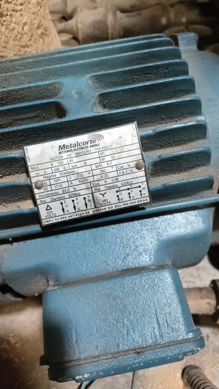 Motor Elétrico Trifásico quatro cavalos RPM 1710 - Foto 4