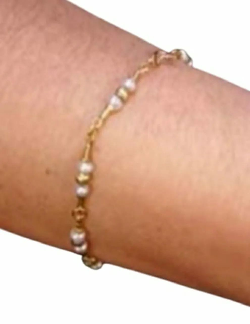 PULSEIRA EM OURO AMARELO 18K, COM PÉROLAS. - Foto 4