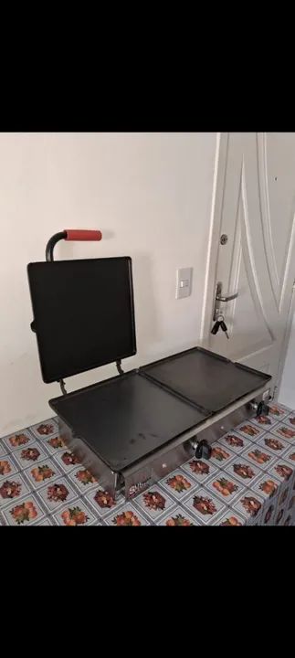 CHAPA COM PRENSA DE LANCHES.  A. Gás - Foto 2