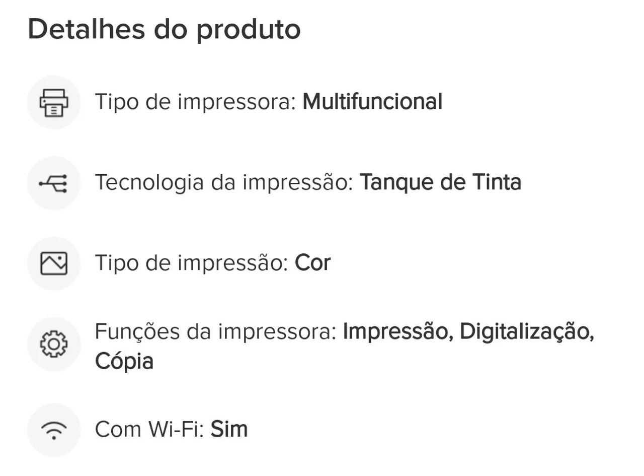 IMPRESSORA MULTIFUNCIONAL SMART TANK 584. - Foto 4