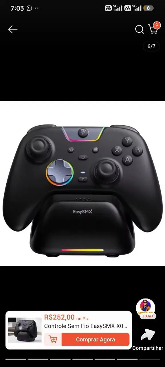 Controle sem fio EasySMX X05 Pro com base - Foto 4