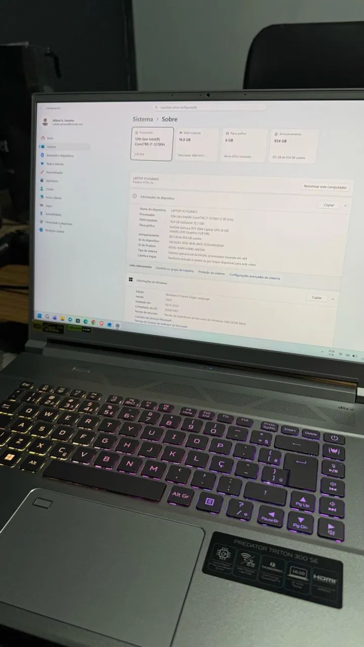 NOTEBOOK PREDATOR TRITON 300 SE - Foto 2