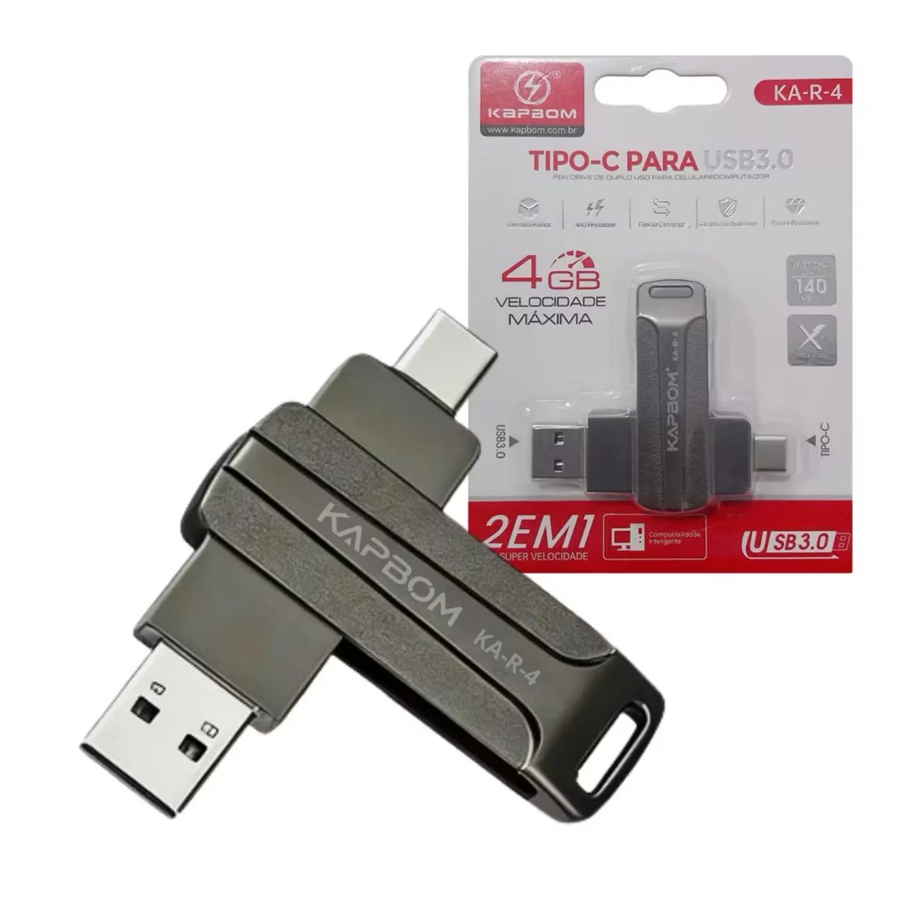 Pendrive 4GB  TIPO-C para USB 3.0 Kapbom 