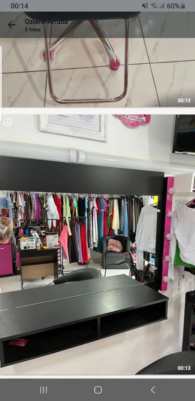 Salon Mirror with Cabinet