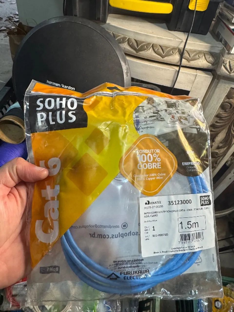 Patch cord Soho Plus CAT 6 - 1,5m | Cabo de rede
