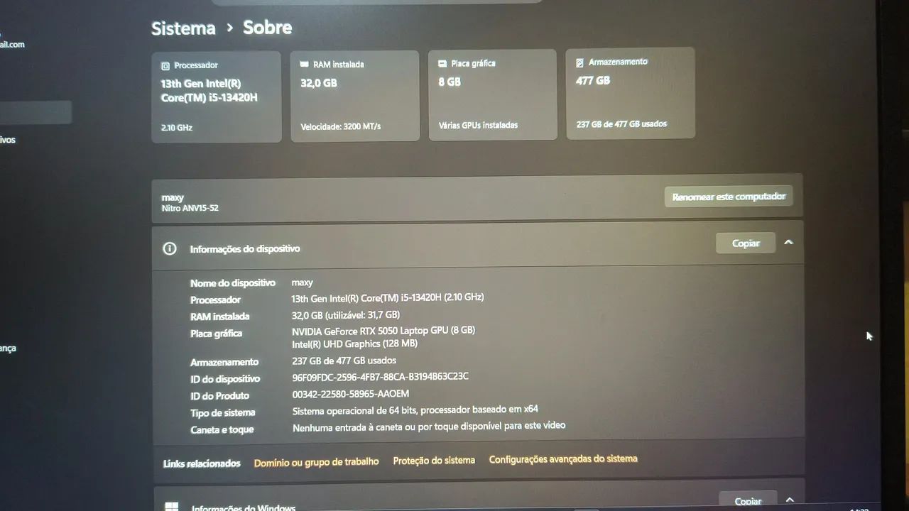 Notebook Acer Nitro V15 RTX 5050 - Foto 3