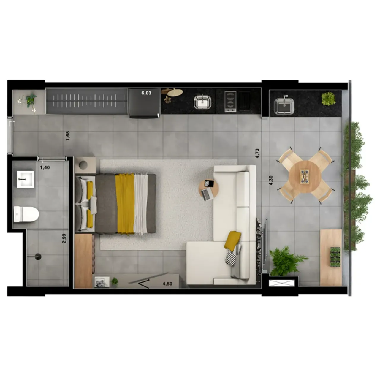 PLANTA 42m²