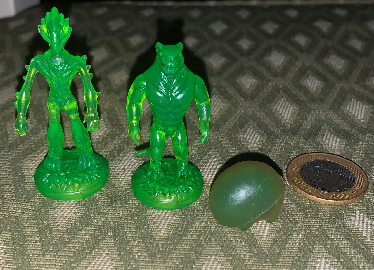 3 Action figures coleção bem 10 translúcidos pequenos originais