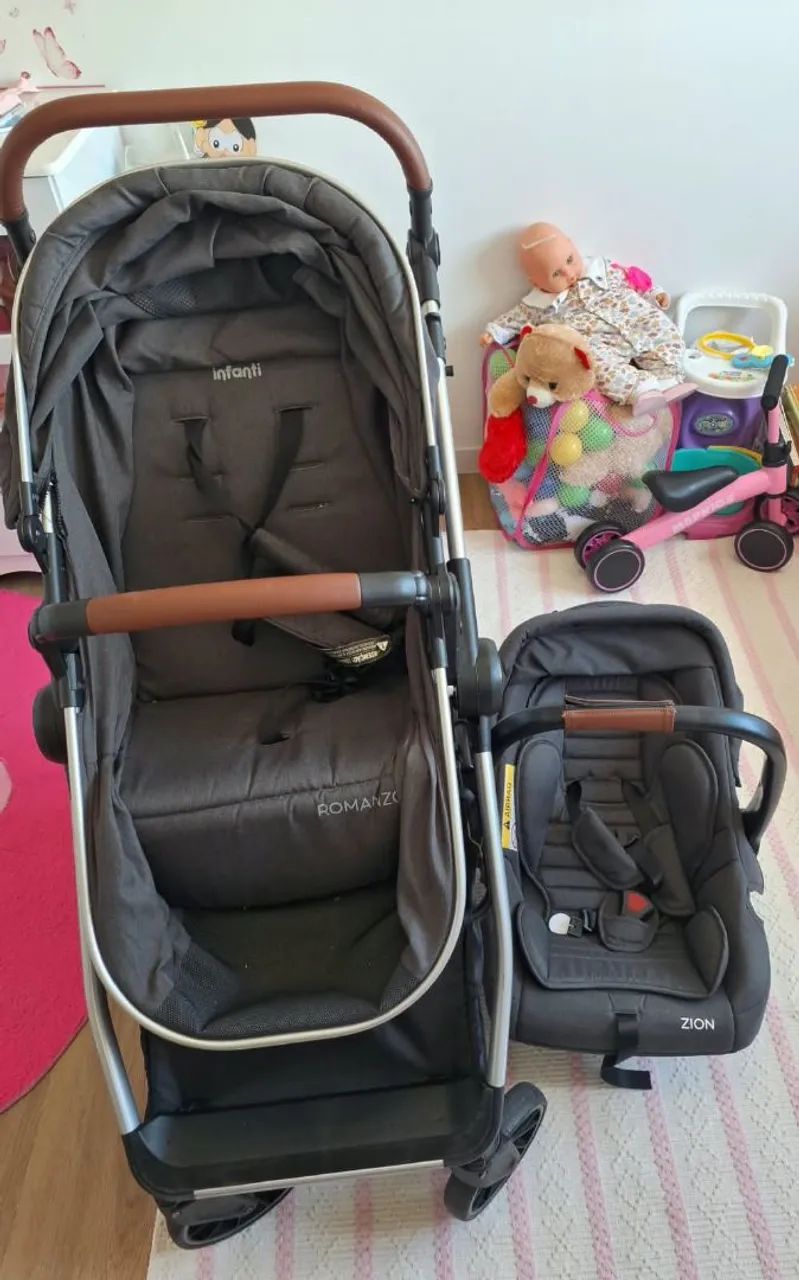 Carrinho de bebe com bebê conforto  - Foto 2