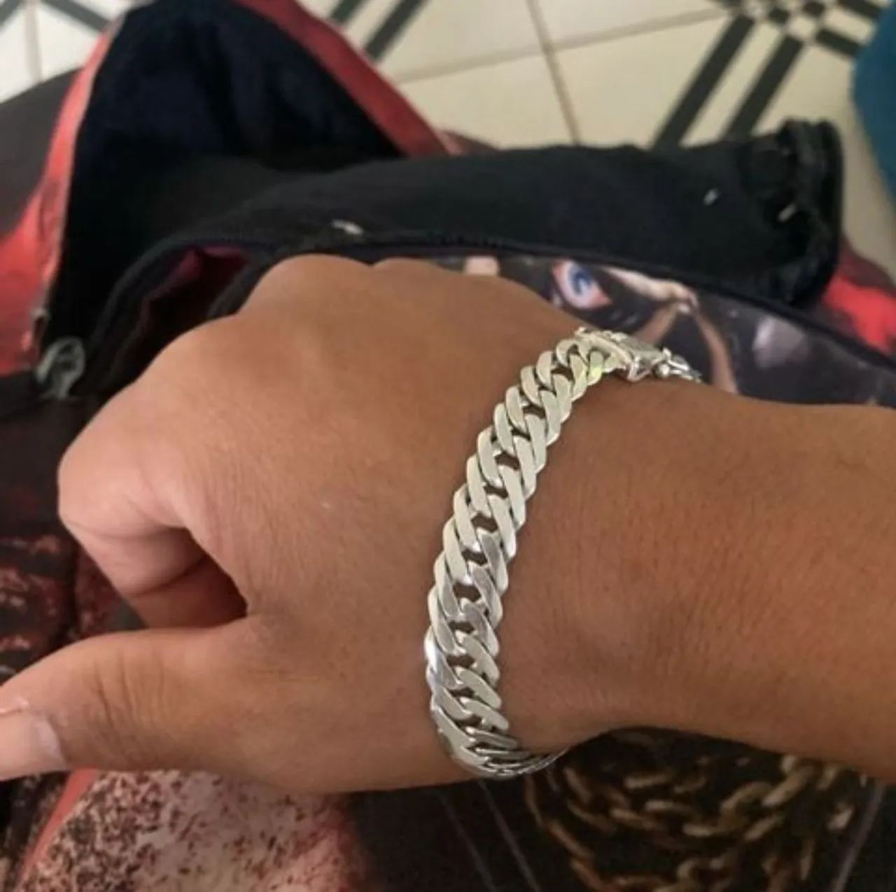 Pulseira de prata elo duplo  - Foto 2