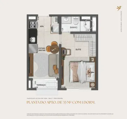 PLANTA 33m²