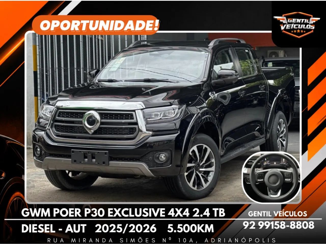 GWM Poer P30 EXCLUSIVE 2.4 16V TURBO 4X4 AUT. 2026