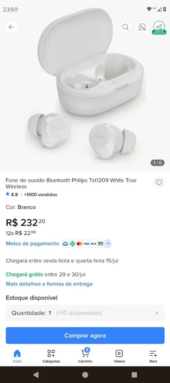 Fone de ouvido Philips 