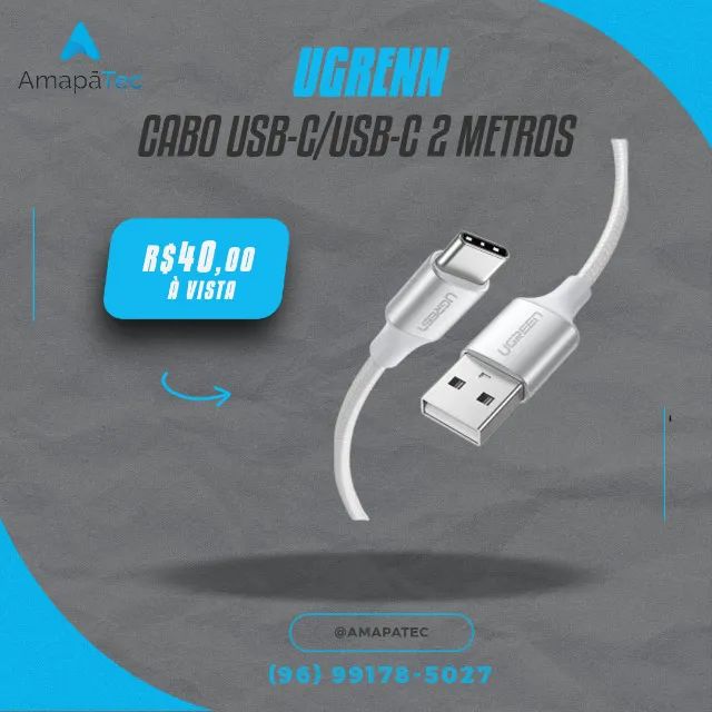 Cabo De Dados Ugreen Usba p/ usb c 2 metros