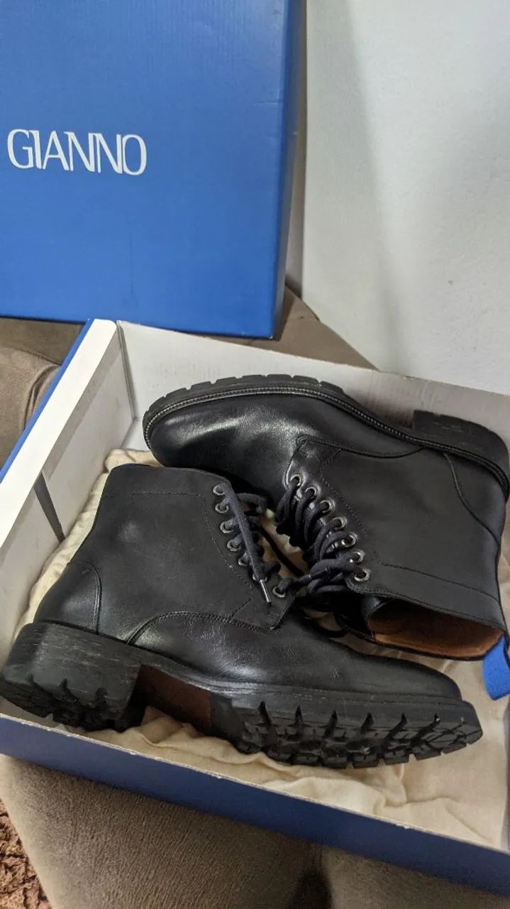 Bota Coturno Siena Gianno de Couro Preto