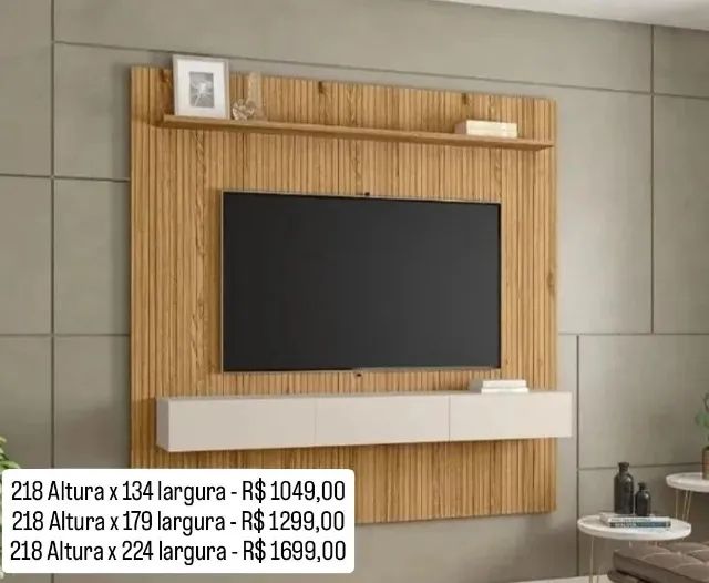 Painel Ripado com Estante - a partir de R$ 1049,00