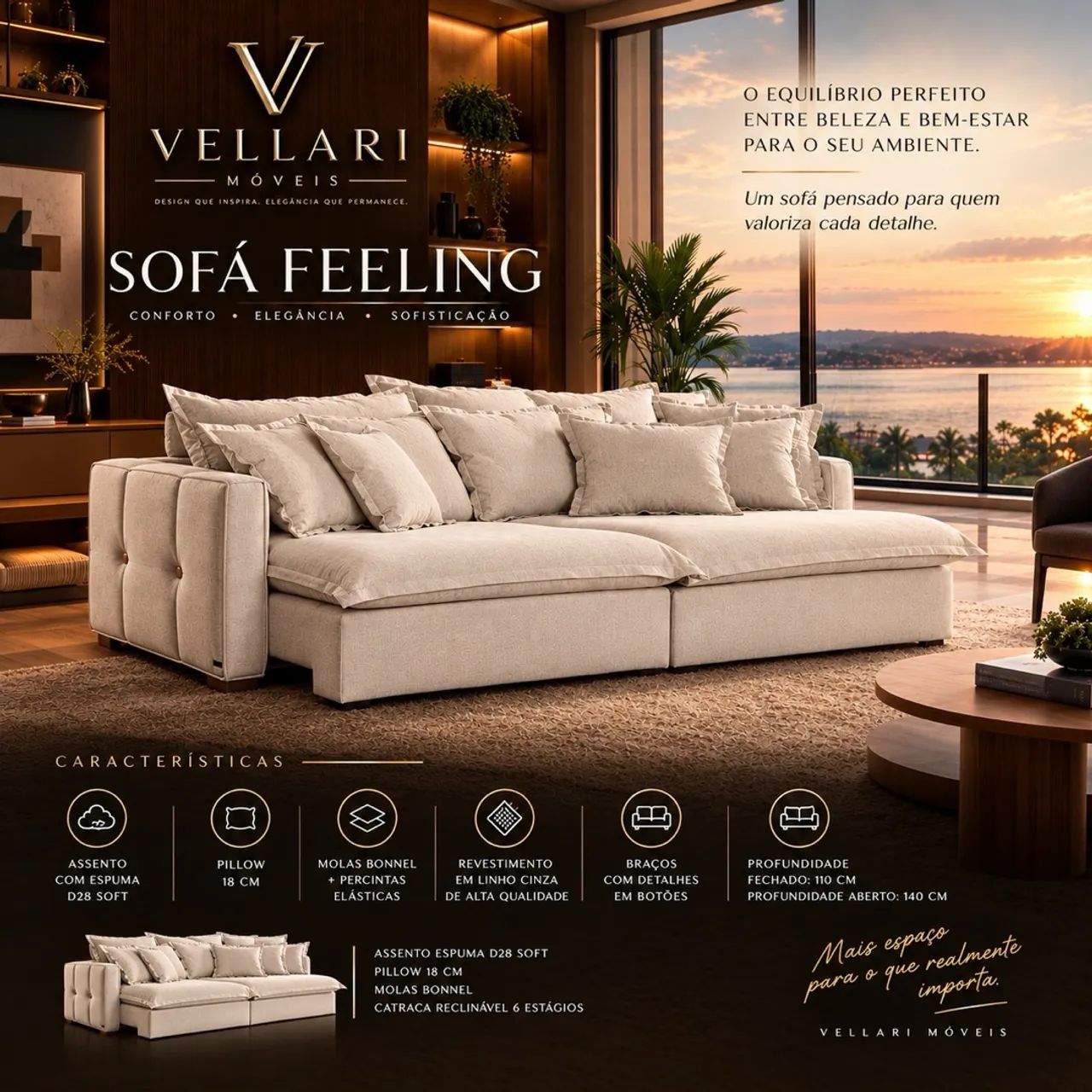 SOFÁ FEELING | VELLARI MÓVEIS 