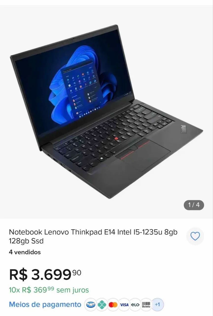 Notebook Lenovo Thinkpad i5 12 Geração (PERFEITO ESTADO) - Foto 4
