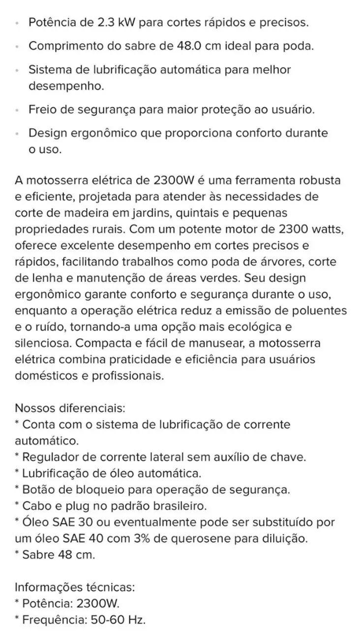 Moto serra elétrica Nakasaki - Foto 4