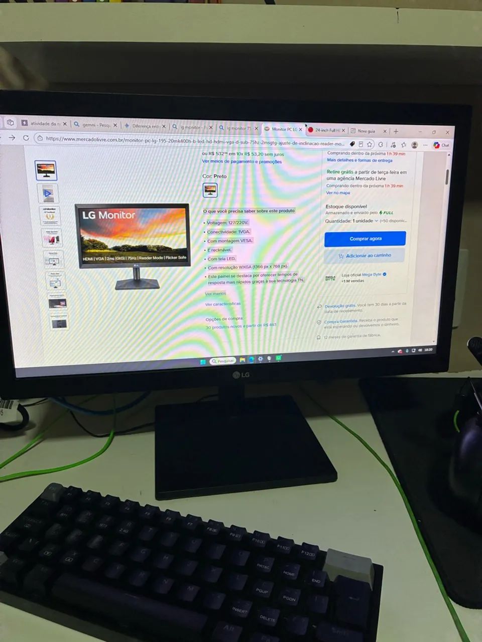 Monitor LG 19.5 75hz - Foto 2