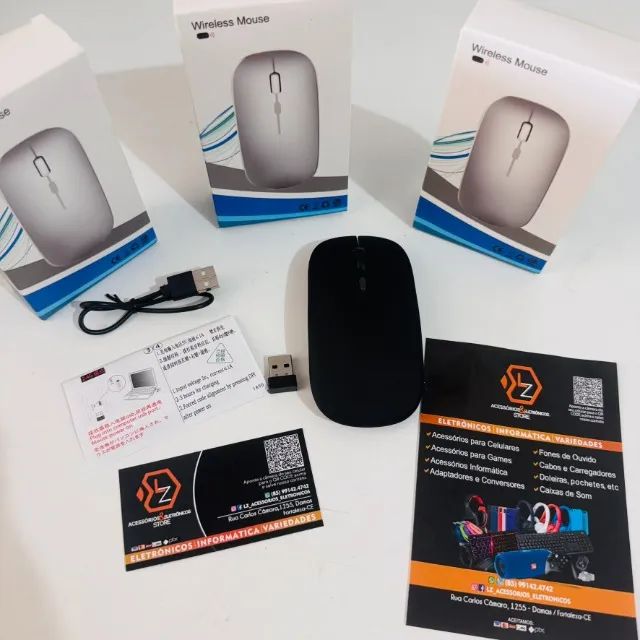 Mouse Sem Fio com Bluetooth - Recarregável
