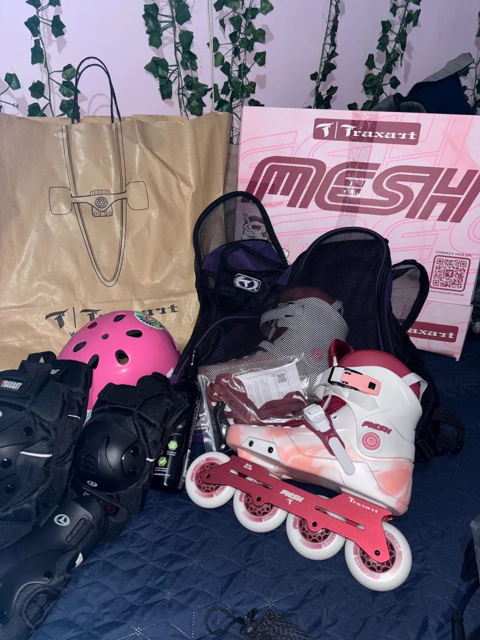 Patins Profissional + Kit + Mochila própria usado uma vez - Foto 4