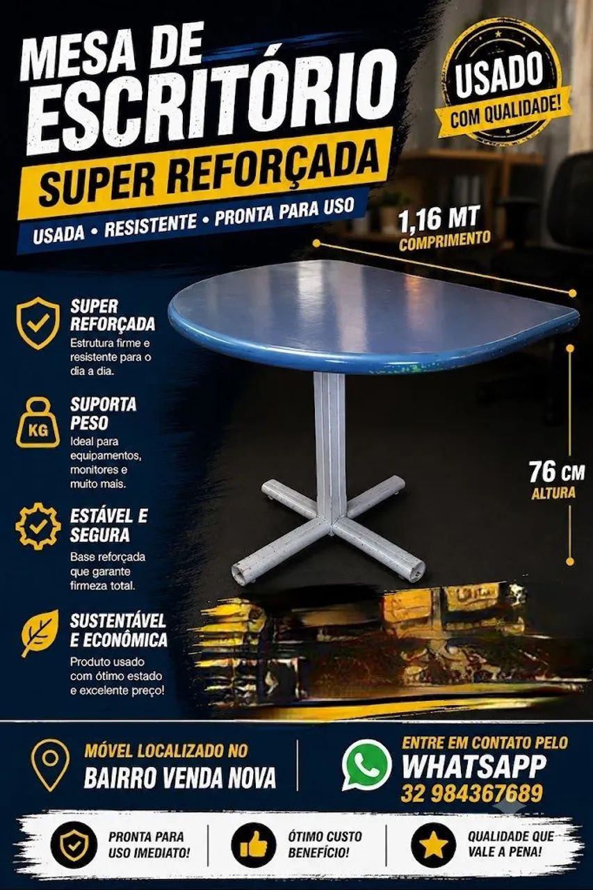 Mesa de escritório reforçada 