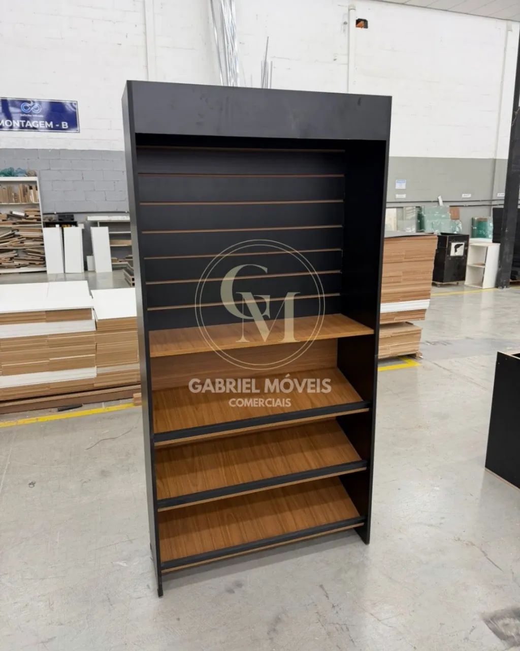 Móveis Mini Mercados Amadeirado c/ Preto MDF - Foto 4