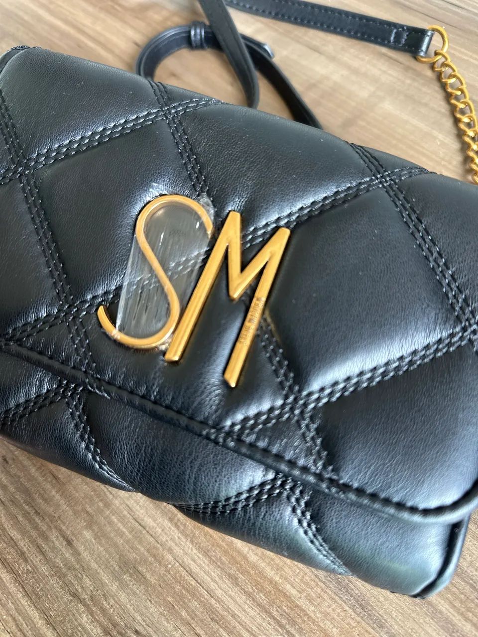 Bolsa Steve Madden Preta Matelassê Nova (Trazida dos EUA) - Foto 2