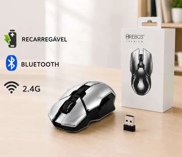Mouse Gamer Cronos Hrebos Bluetooth Wireless 8000 dpi sem fio - Foto 2