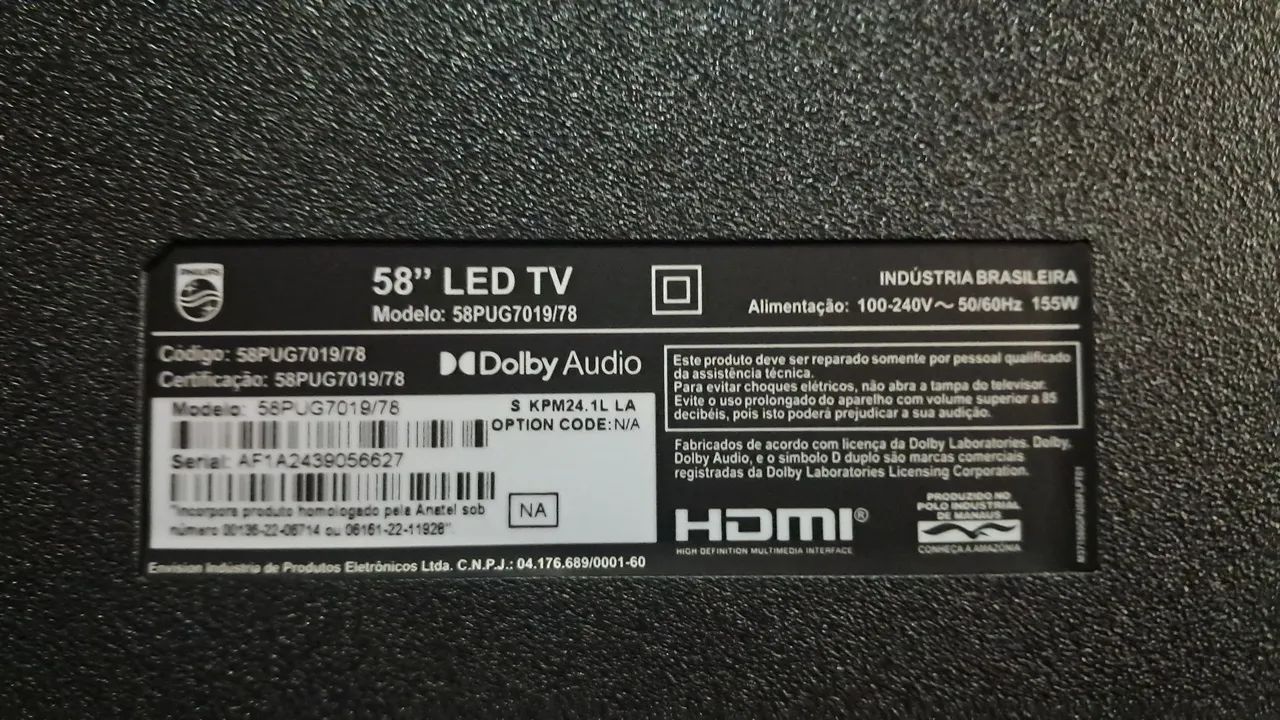 Vendo uma LED TV de 58 polegadas da marca PHILIPS, ela está com defeito, mais tem concerto - Foto 5