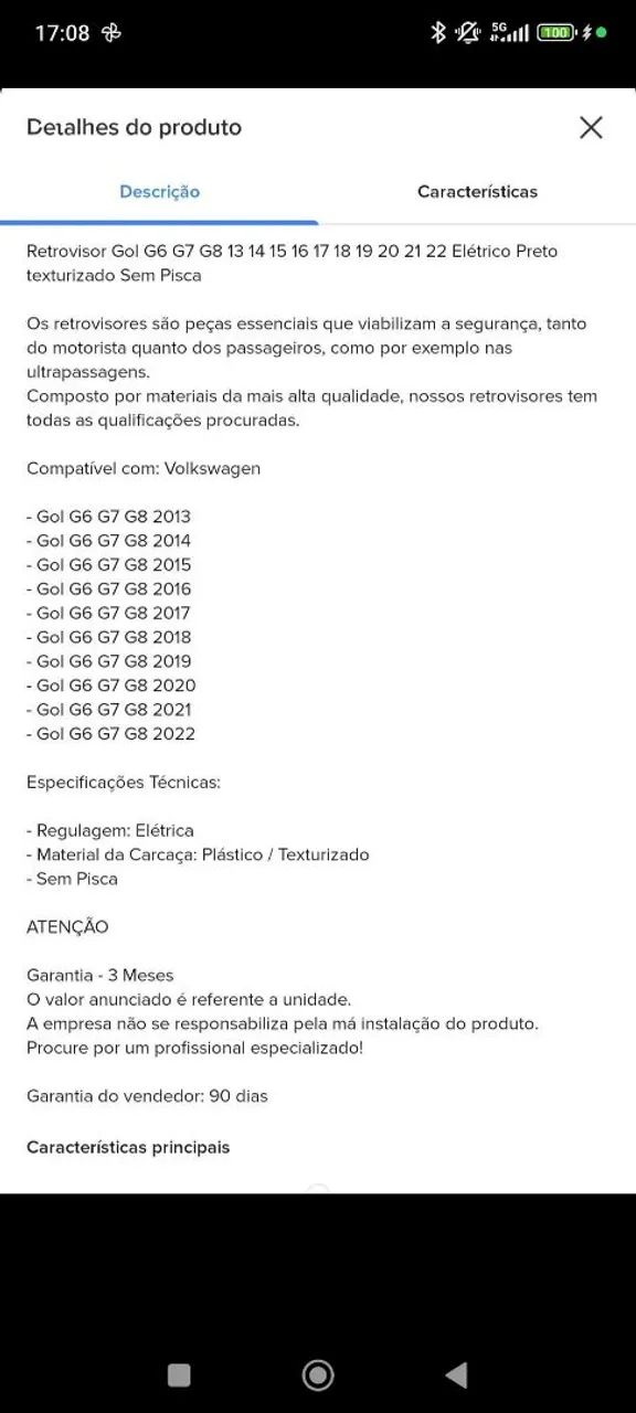 Retrovisor direito do gol  - Foto 3