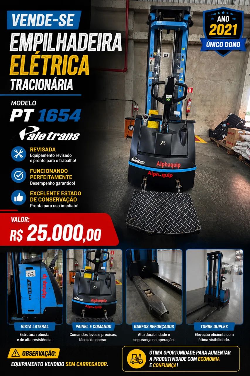 Empilhadeira elétrica tracionaria Paletrans (usada)
