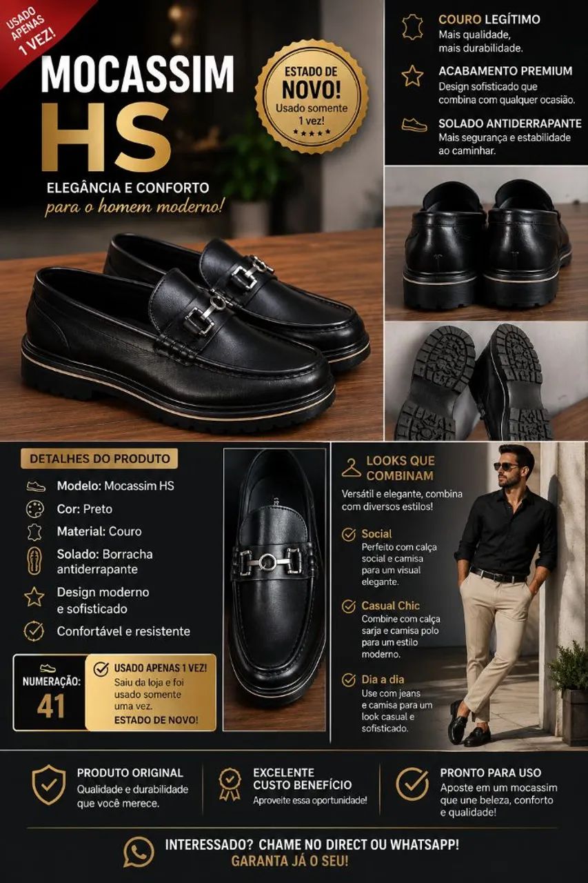 Mocassim HS homem do sapato 