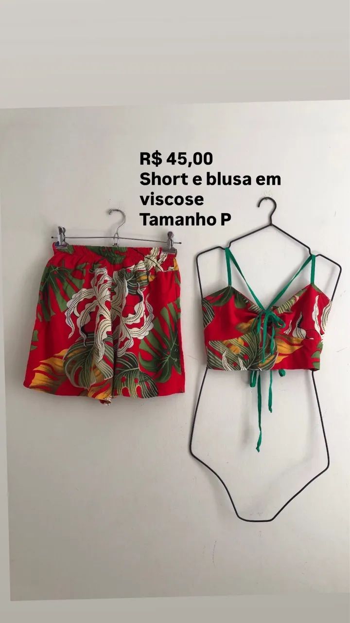 Short e blusa crooped tamanho P - Foto 5