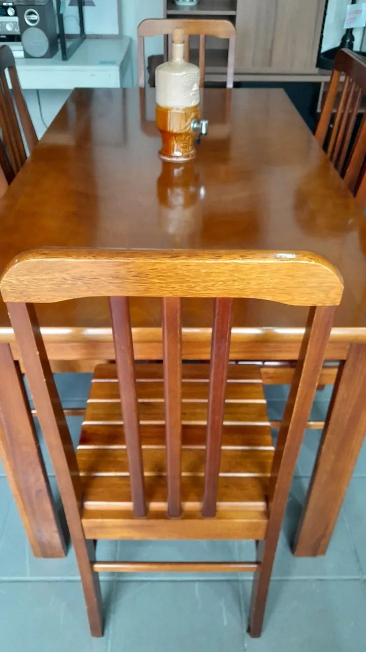 Mesa Madeira 1,60 X 85  com 6 cadeiras  - Foto 5