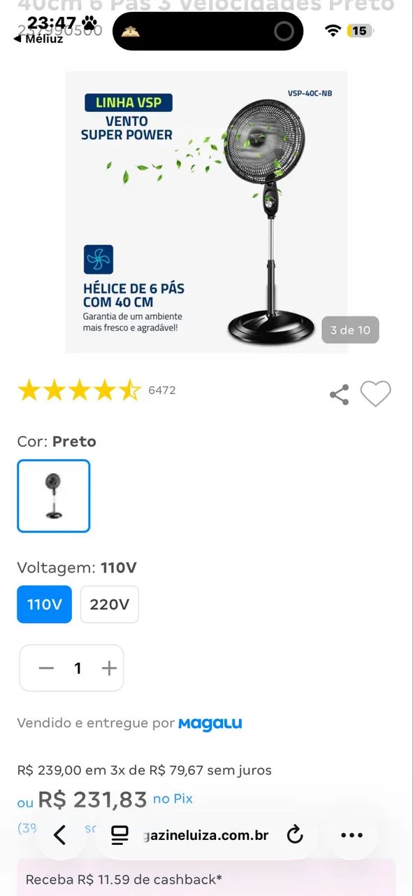Ventilador Mondial 40cm - Foto 4