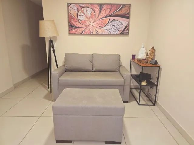 Sofa baú com puff incluso