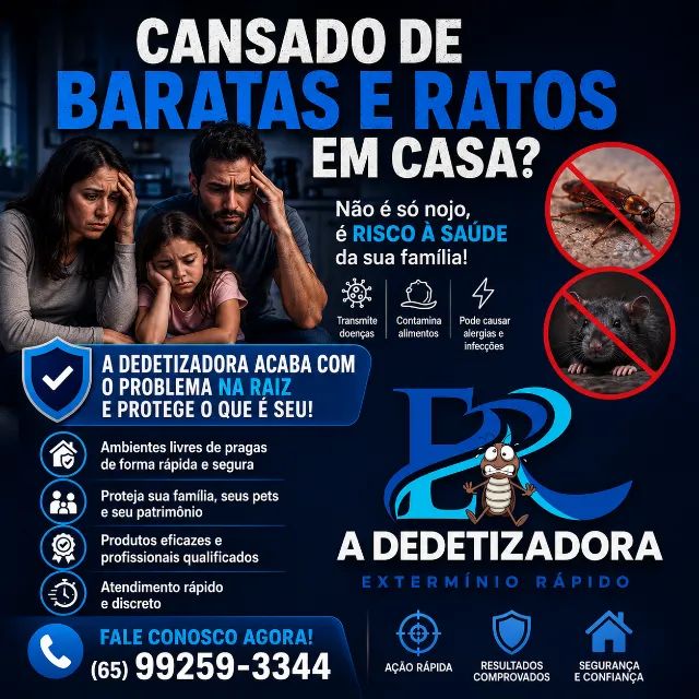 Dedetização - Extermínio de baratas e ratos