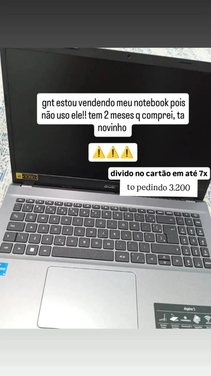 Notebook acer gamer 16GB