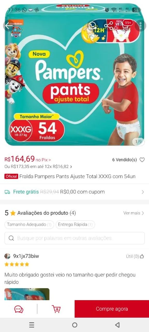 Fralda descartável Pampers pants  - Foto 2