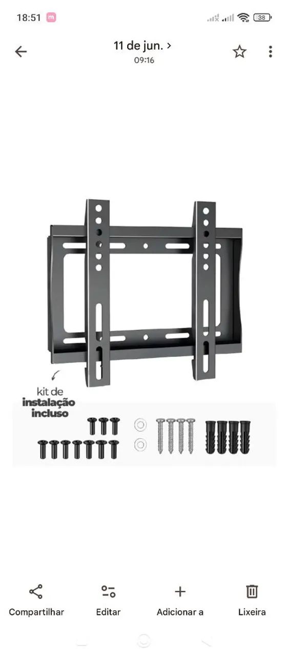SUPORTE PARA TV MODELO PAINEL E PAREDE DE 14 A 55 POLEGADAS  - Foto 2