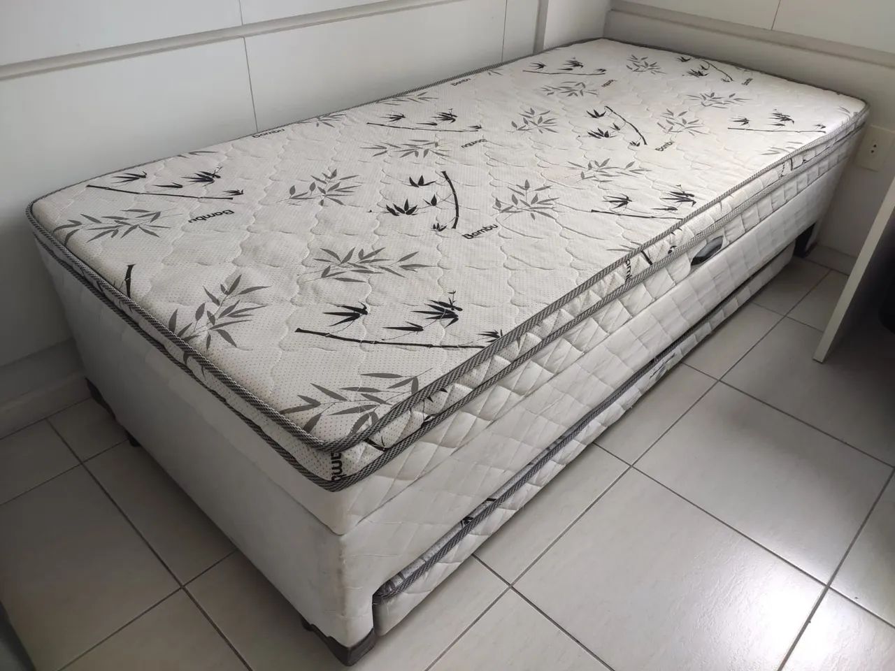 Bicama com baú e Cama Auxiliar (Tecido Fibra de Bambu) - Foto 3