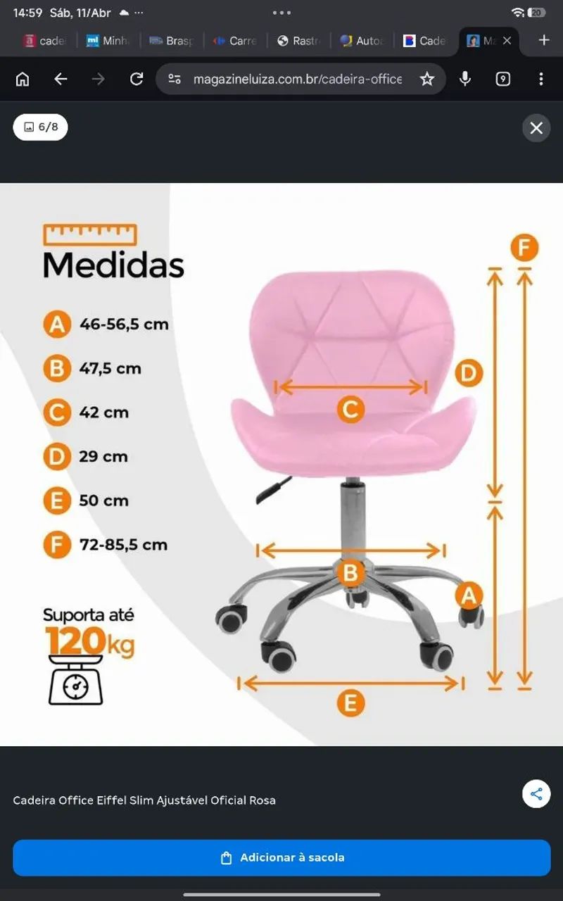 Cadeira de escritório Eiffel nova na caixa entrega imediata  - Foto 4
