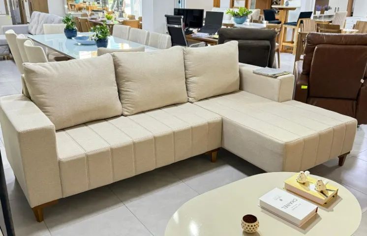 Sofá Sette 2.50 com Chaise Linho 