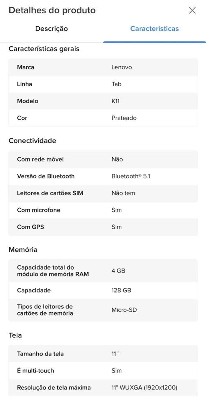 Tablet Lenovo - TAB K11  - Foto 4