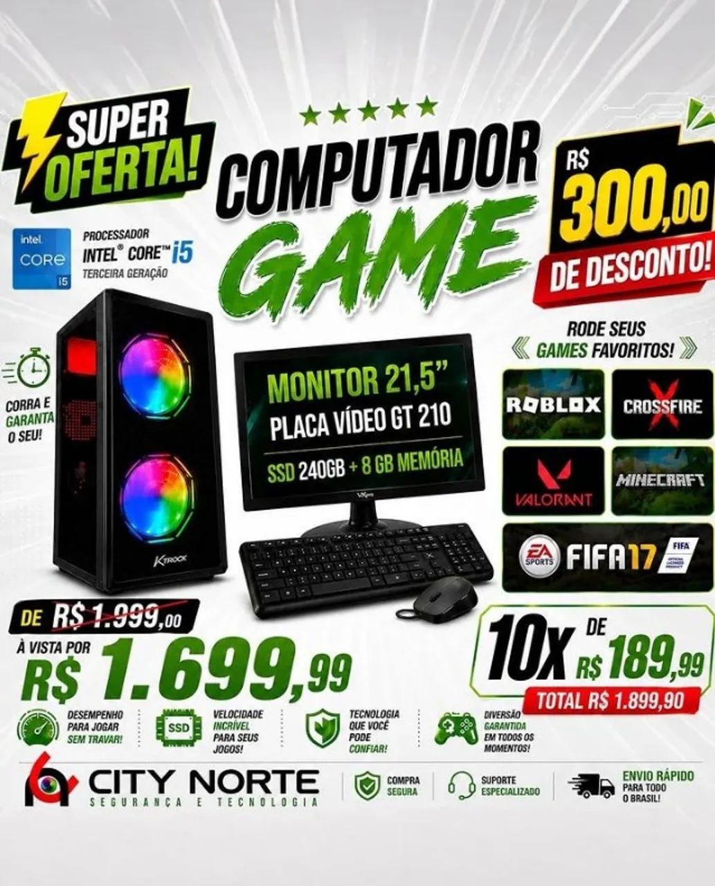 COMPUTADOR GAME COMPLETO