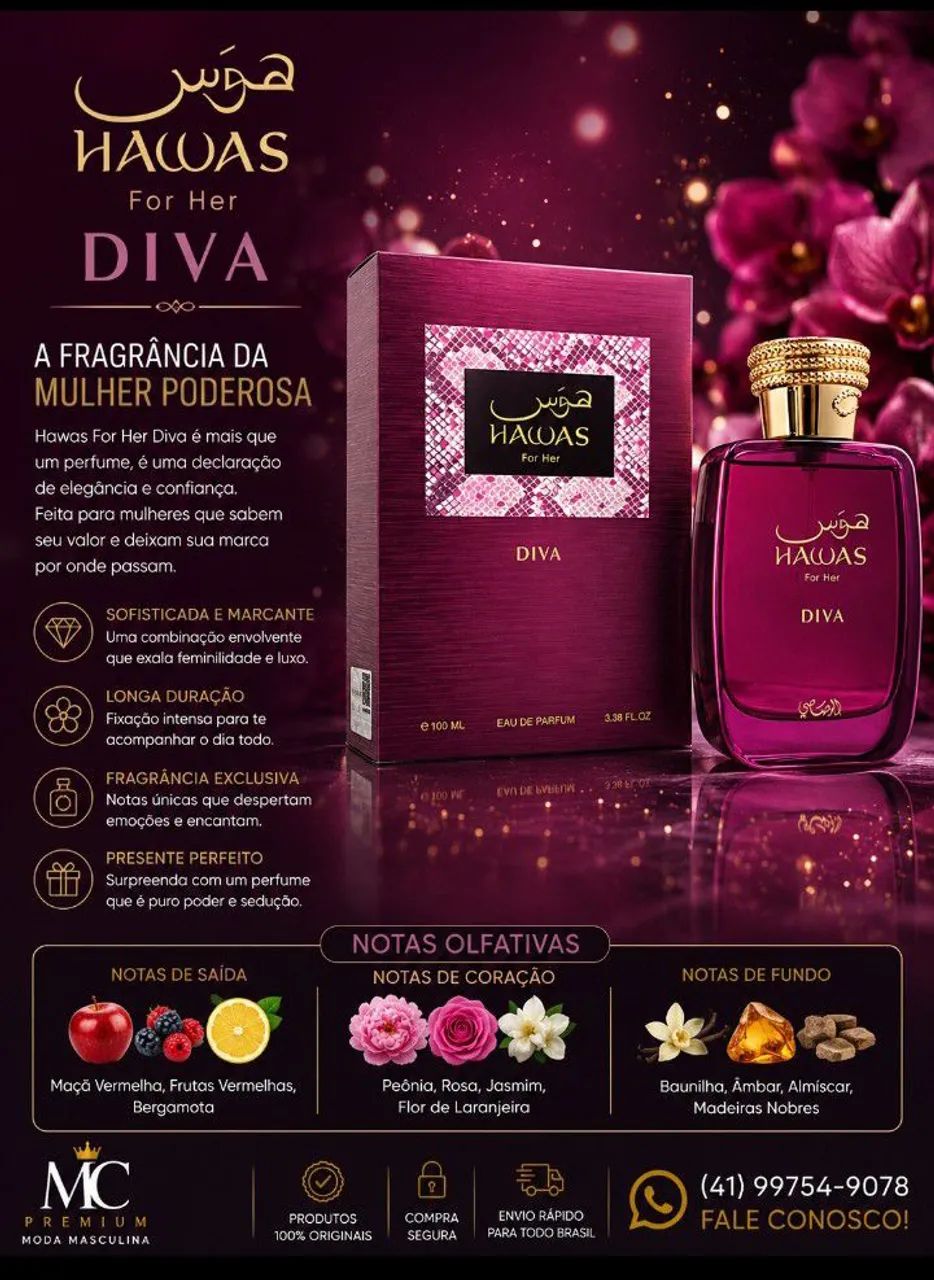 PERFUME HAWAS DIVA RASASI 100% ORIGINAL 